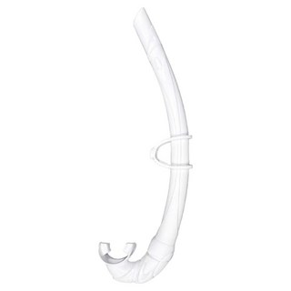 Butterfly Fish 蝴蝶魚 自由潛水J型呼吸管 SN2201 附連接環 軟質矽膠 可彎折收納, 白色