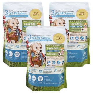 REAL POWER 瑞威 幼犬3號 鮮肉(鮭魚 + 干貝 + 羊肉) Set 舒敏護膚, 海洋魚貝, 500g, 3包