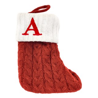 聖誕紅刺繡字母聖誕襪,字母A,針織棉材質,聖誕節裝飾,節慶禮物, 1個