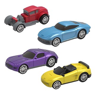 DRIVEN by BATTAT 科育感統玩具 超級渦輪 迴力車隊1125, 紅色 + 紫色 + 藍色 + 黃色, 1組