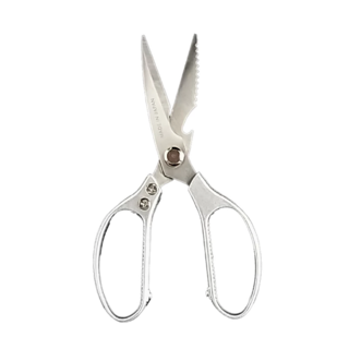 多功能SK5廚房剪刀 加厚款 - 不懼油汙 一沖即淨, 優選鋼材, 耐磨性, 日本製造, 21.5 x 10cm, 貴銀, 1支