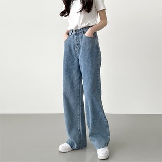 JAL BBA JEAN 女款後腰鬆緊帶牛仔長寬褲