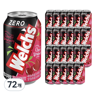 웰치스 제로 체리스트로베리맛, 355ml, 72개