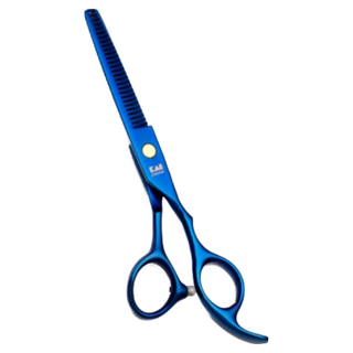 火匠 專業美髮剪刀, 440C鋼材 6吋-17.5cm,牙剪, 寶藍, 1支