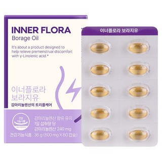 Yuhancare 琉璃苣油γ次亞麻油酸膠囊 36g, 60顆, 1盒