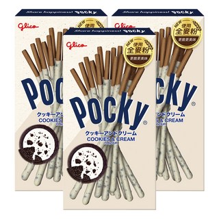 glico 格力高 Pocky 百奇 餅乾棒 曲奇奶油口味, 32g, 3盒