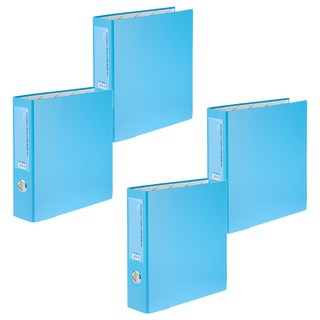 ECO Chungwoon 環保D型A4活頁夾 3孔 7公分厚, 天空藍, 4個