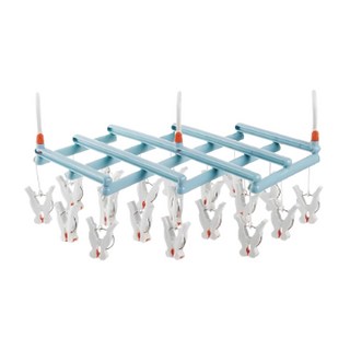 小麥購物 秒收曬衣架 C337 425g 19夾, 1個, 天青藍