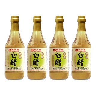 萬家香 珍釀白醋，100%純天然釀造，不添加防腐劑, 600ml, 4瓶