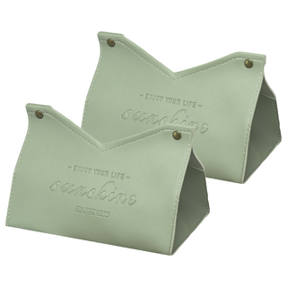 小麥購物 北歐風皮革紙巾盒 G851 55g, 薄荷綠, 2個