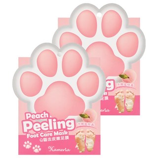 Kameria Q貓去皮嫩足膜, 水嫩蜜桃香, 2片, 2盒, 17ml