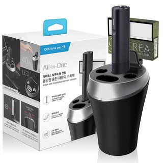 스마텍스 아이코스 일루마 원 올인원 충전 재떨이 거치대, 블랙, 1개