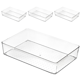 小麥購物 透明抽屜分類盒 大 C318 320g, 透明色, 4個