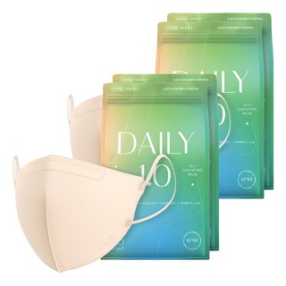 CLA 데일리 라이트패키지 보건용 컬러 새부리형 마스크 대형 KF94, 25개입, 4개, 스킨베이지