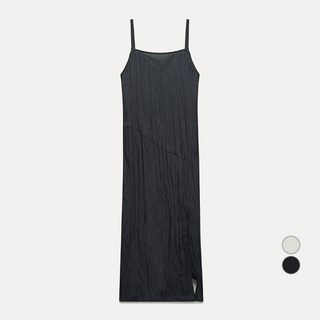 MIXXO 女款抓皺長版洋裝, 黑色