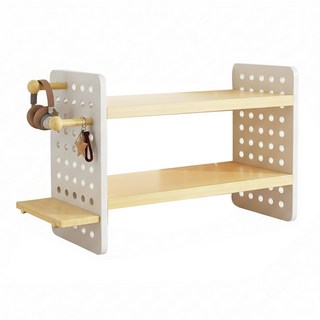 小麥購物 桌面多層置物架 L1271, 原木色, 2層