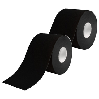 Flowers 花芊 肌肉運動膠帶黑色 運動防護 透氣舒適 黏性佳 提供穩定支撐, 2捲, 1入