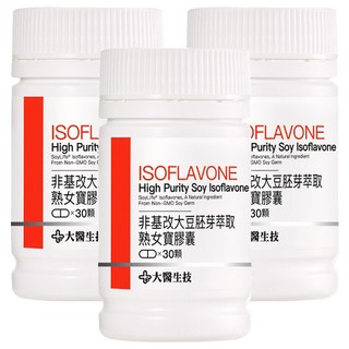 大醫生技 非基改大豆胚芽萃取熟女寶膠囊 高純度大豆異黃酮, 30顆, 0.6g, 3罐