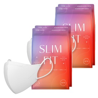 CLA 슬림핏 라이트 패키지 새부리형 보건용 마스크 소형 KF94, 25개입, 4개, 화이트