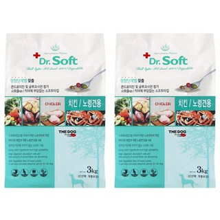 더독 노령견용 닥터 소프트 사료 닭 3kg 2개