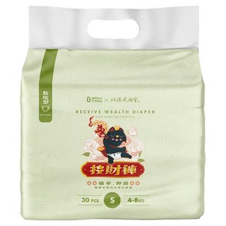波比 PureBaby 植萃抑菌接財褲 黏貼型 4~8kg, S, 30片