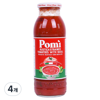 Pomi Rustica 過濾番茄含羅勒, 4個, 700g