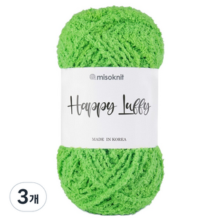 misoknit Happy Loopy 柔軟超細纖維睡眠編織紗 80g, 139 芥末綠, 3個
