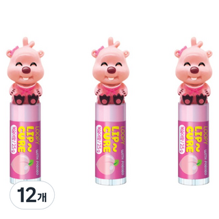 KM Pharmaceutical Pororo Loopy公仔護唇膏 蜜桃香, 12個, 2.5克