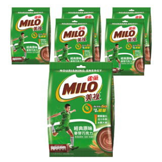 MILO 美祿 經典原味巧克力麥芽飲品 沖泡粉, 純正牛奶, 麥芽精華, 維生素B群, 25g, 14包, 6袋