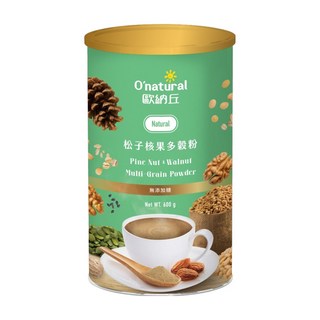O'natural 歐納丘 松子核果多穀粉 原豆研磨保留營養 不添加防腐劑 全素可食, 600g, 1罐