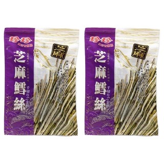珍珍 芝麻鱈魚絲, 酥脆芝麻, 新鮮乾燥魚漿, 120g, 2包