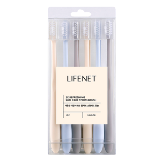 LIFENET 清爽雙重細毛小頭牙刷, 12支, 1盒
