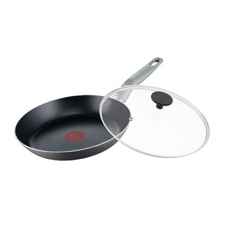 Tefal 特福 輕巧系列 不沾平底鍋 + 玻璃蓋 B5830653 黑色, 28cm, 1組