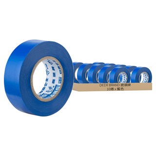 DEER BRAND 鹿頭牌 藍色絕緣膠帶 0.19mm x 19mm x 10M 電線絕緣固定、區分電線來源, 1組