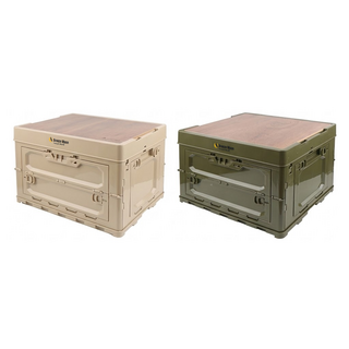 Breeze Moon 4面開放折疊箱露營桌 2種, 棕褐色+橄欖綠