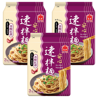義美 安心速拌麵 香酥紅蔥 114g, 3包
