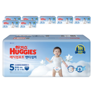 하기스 2025 매직컴포트 썸머 팬티형 기저귀 공용, 352매, 5단계