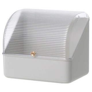 大容量化妝品收納箱 掀蓋款, 白色, 1個