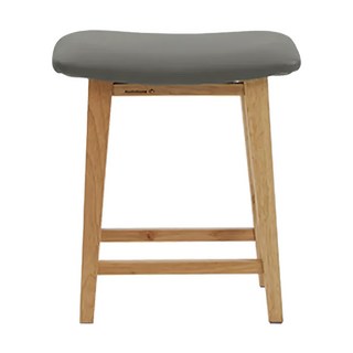 MH家居方形原木腳皮革椅凳,PU椅面, 40x30x43cm, 藍灰色, 1個