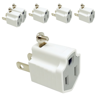 威電 插頭轉接頭 3P轉2P 直角L型 節省空間設計 適用多種電器, 6個, 白色