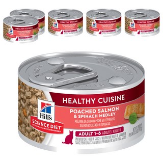 Hill's 希爾思 SCIENCE DIET 成貓健康美饌主食罐, 水煮鮭魚菠菜, 79g, 6罐