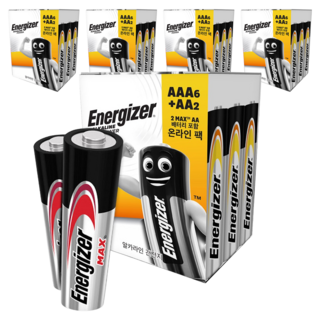 Energizer 勁量 鹼性電池 Power AAA 6入 + Max AA 2入, 5套, 8入