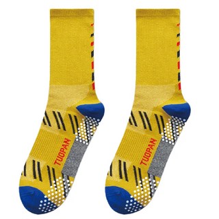 OTOBAI 歐都麥 防滑機能中筒騎行襪 24~27cm適用, 黃藍色, 1雙