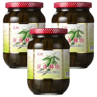 福松 脫皮辣椒, 精選釀味, 450g, 3罐