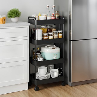 리네프 이동식 틈새 트롤리 4단, 블랙