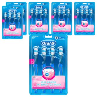Oral-B 歐樂B 高彈力超細軟毛紅茶牙刷, 4入, 6個