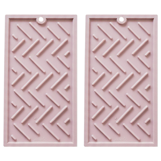 ade.l 人字紋迷你矽膠瀝水墊 218x119x6 毫米, 粉色, 2個