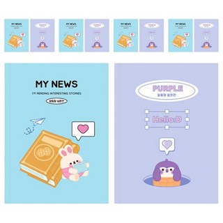 DADA Sosofun 小學低年級寬格聯絡簿 5入組 (款式隨機), 10個, 顏色隨機