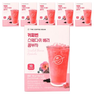 The Coffee Bean 康普茶沖泡粉 瑞典莓果口味, 5g, 10條, 6盒