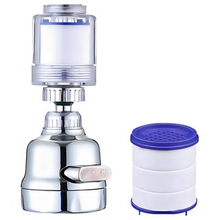 水龍頭過濾器透明款 水龍頭 x 1 + 裡面濾心 x 1 + 替換濾心 x 1, 1組